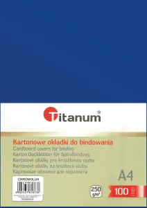 Karton do bindowania A4 błyszczący - chromolux niebieski 250g Titanum