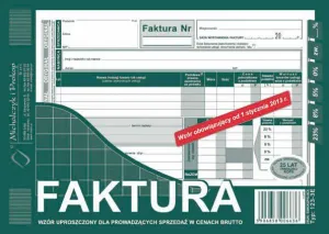 Druk offsetowy A5 Faktura VAT brutto A5 ulepszona, 80k. Michalczyk i Prokop (123-3E)