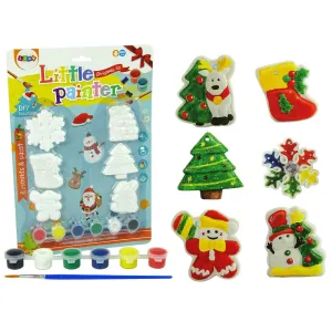 Zestaw kreatywny dla dzieci Odlewy Gipsowe Do Malowania Farby Święta Choinka Bałwan Lean (9462)