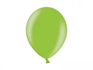 Balon gumowy Partydeco metalizowany 100 szt limonkowy 270mm 12cal (12M-083)