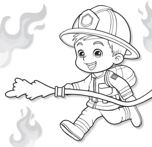 Kolorowanka Straż Pożarna 3D