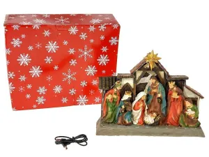 Ozdoba świąteczna szopka ze światłem LED i muzyką Adar (602533)