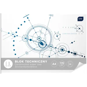 Blok techniczny A4 biały 170g 10k Interdruk (BLT)