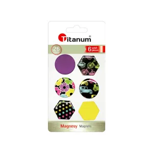 Magnes okrągłe, sześciokątne mix [mm:] 26 Titanum (4357-2) 6 sztuk