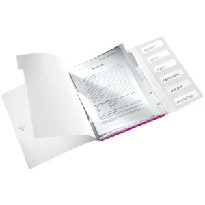 Teczka z przegródkami WOW A4 kolor: różowy 6 przegródek Leitz (46330023)