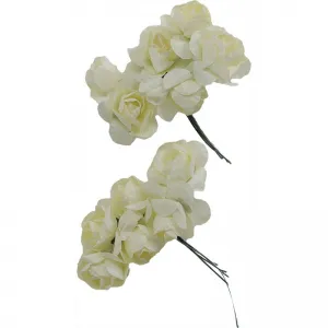 Ozdoba papierowa Titanum Craft-Fun Series Różyczki papierowe na druciku jasnokremowe (ZH-001)