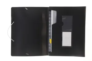 Teczka z przegródkami czarna harmonijkowa 5903242103650 A4 kolor: czarny 13 przegródek Tetis (BT621-V)