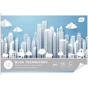 Blok techniczny A4 biały 170g 10k Interdruk (BLT)