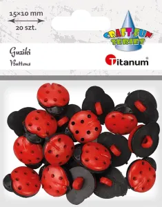 Guziki Craft-Fun Series plastikowe biedronka 1,5x1cm 20 szt Titanum (24BR0202-24)