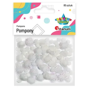 Pompony Craft-Fun Series biały 85 szt Titanum (282994)