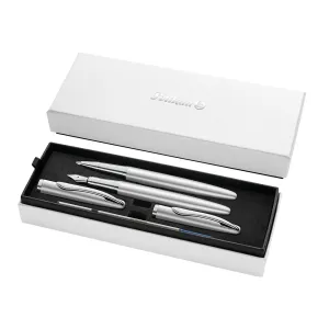 Zestaw piśmienniczy Jazz Noble Elegance silver pióro wieczne + pióro kulkowe Pelikan (400197476)