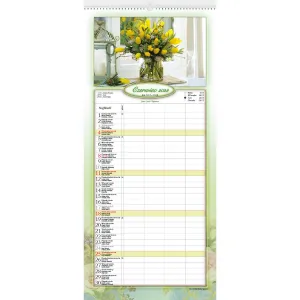 Kalendarz ścienny 5904844530592 Lucrum notatnikowy 2023 Kompozycje kwiatowe 220mm x 490mm (WN2)