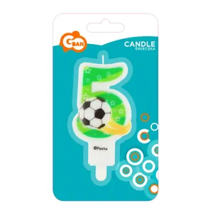 Świeczka urodzinowa Godan cyferka 5 z piłką 7,8cm (PF-SCP5)
