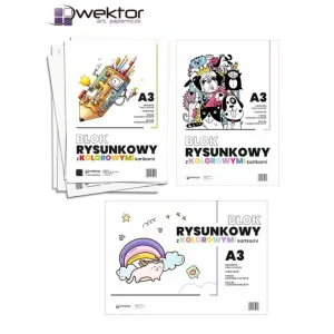 Blok rysunkowy A3 kolorowy 80g 20k Wektor