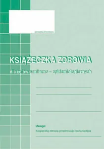 Druk offsetowy A6 Książeczka zdrowia dla celów sanitarno-epidemiologicznych 8k. Michalczyk i Prokop (530-5)
