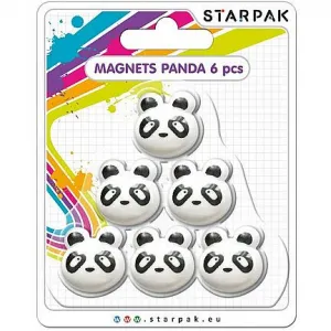 Magnes Starpak kształty  panda 6szt - biało-czarny (398962)