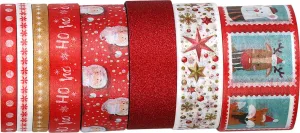 Taśma ozdobna Craft-Fun Series XMAS Washi tape mix Titanum (23RL0103-3)