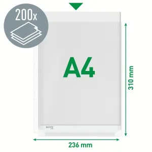 Koszulki na dokumenty poszerzana krystaliczne A4 kolor: przezroczysty typu U 170 mic. Leitz (47561003)