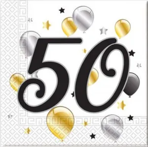 Serwetki Godan Balloons - biała 330mm x 330mm (88868)