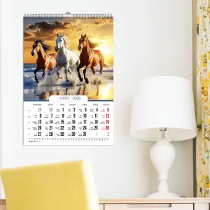 Kalendarz ścienny 16  stron wieloplanszowy A3 Press (konie)