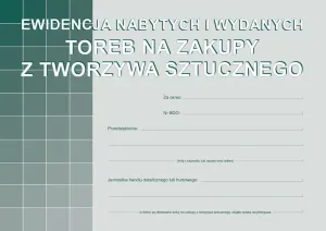 Druk offsetowy Ewidencja nabytych i wydanych toreb na zakupy z tworzywa sztucznego A5 16k. Michalczyk i Prokop (S-200-3)