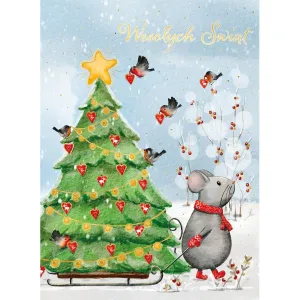 Kartka składana BN CHOINKA NA SANKACH B6 Henry (5905701480616)