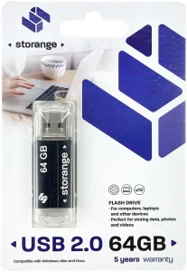 Pendrive Black 64GB Storange (STORANPEN64GBBK2.0)