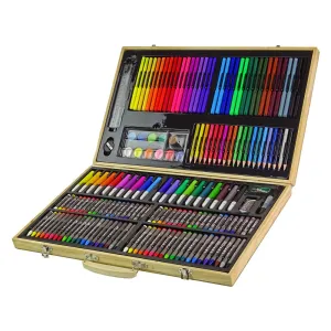 Zestaw kreatywny dla dzieci Zestaw Artystyczny Do Malowania Drewniana Walizka 180 Elementów Lean (14743)