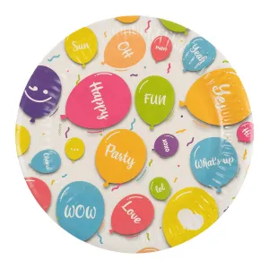 Talerz jednorazowy Happy Balloons! plastik śr. 180mm 8 szt Arpex (DC5877F)