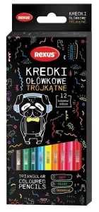 Kredki ołówkowe Rexus Teens trójkątne 12 kol. Rexus