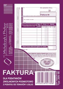 Druk offsetowy A6 Faktura VAT 80k. Michalczyk i Prokop (205-5E)