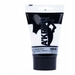 Farba akrylowa Biel Tytanowa kolor: biały 100ml Renesans (01)
