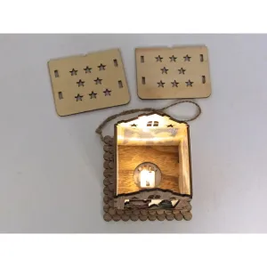 Lampki świąteczne domek z Mikołajem, drewniany Adar (511828)