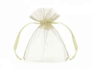 Organza Woreczki z organzy, kremowy, 10cm Partydeco (WRG5-079-10)