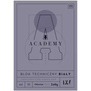 Blok techniczny ACADEMY A4 A4 biały 240g 10k Interdruk (240 g)