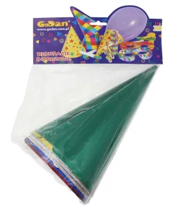 Czapka party 6szt róże kolory mix papier (ZM2300)