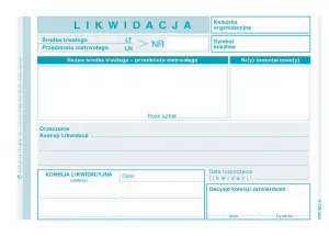 Druk offsetowy Michalczyk i Prokop likwidacja środka trwałego A6 40k. (421-5)