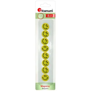 Magnes okrągłe 20 mm żółty [mm:] 20 Titanum (T-25029) 8 sztuk