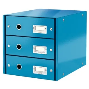 Pojemnik z szufladami Leitz Click & Store niebieski 3 szuflad 286 x 282 x 358mm (60480036)