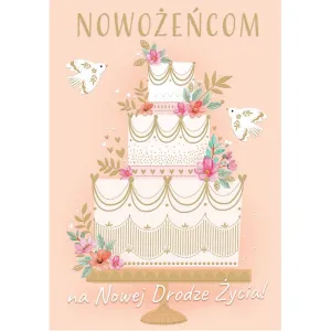 Kartka składana Karnet A5 ślub  tort  kremowy A5 Henry (5905701483044)