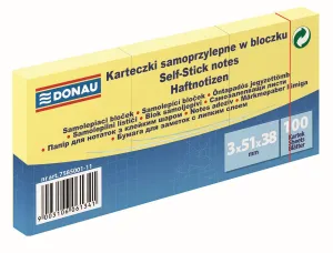 Notes samoprzylepny (karteczki) żółty 100k [mm:] 38x51 Donau (7585001-11)