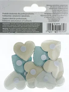 Ozdoba materiałowa Craft-Fun Series serca samoprzylepne Titanum (2324050-light blue)