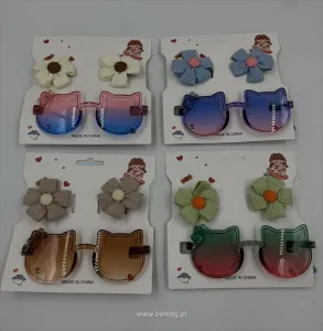 Zestaw piękności okulary kotki+ spinki Bemag (91050)