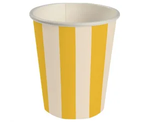 Kubek jednorazowy paski żółty papier 250ml Godan (PG-KPA1)