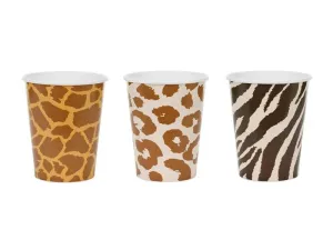 Kubek jednorazowy Safari cętki papier 220ml Partydeco (KPP115-EU1)