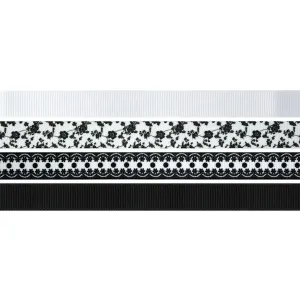 Wstążka Titanum Craft-Fun Series zestaw biało-czarna 16mm 4m (S1804-5)