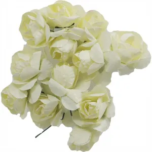 Ozdoba papierowa Titanum Craft-Fun Series Różyczki papierowe na druciku jasnokremowe (ZH-001)