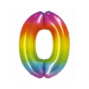 Balon foliowy Godan Smart cyfra 0 tęcza 76cm (CH-STC0)