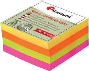 Notes samoprzylepny Titanum mix fluo 400k 76mm x 76mm (YGSF-02)
