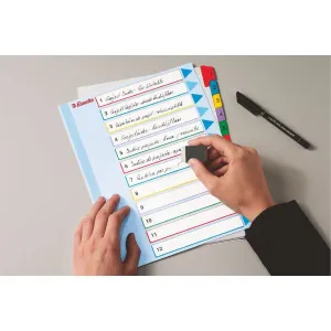 Przekładka numeryczna Mylar maxi A4 mix kolorów 160g 31k 1-31 Esselte (100210)